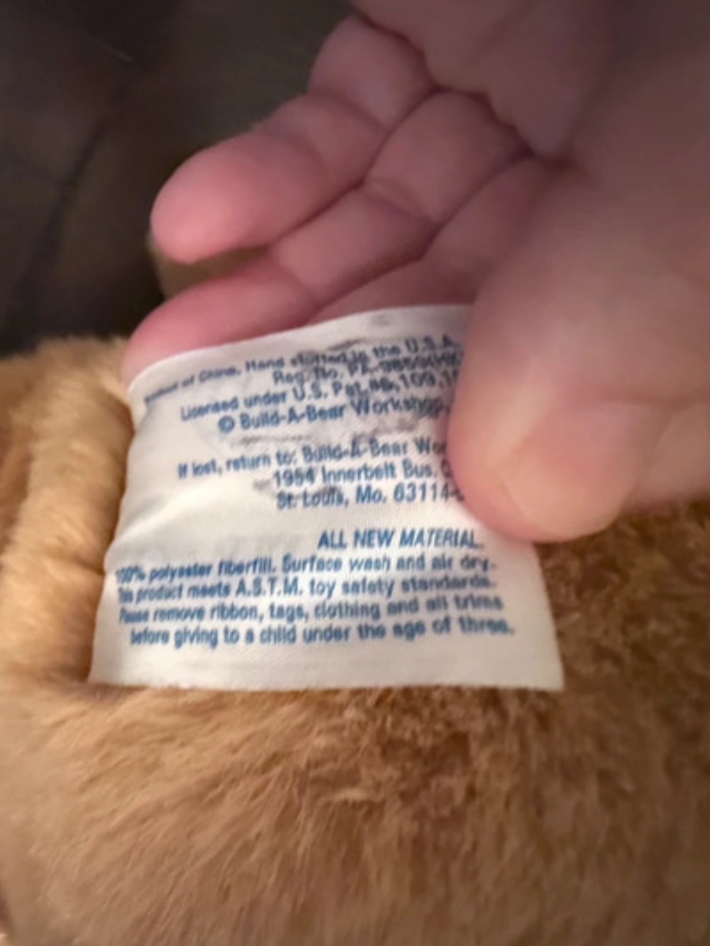 Early Build A Bear Carmel Brown Bear 14" Plush Sewn Nose - Picture 4 of 6